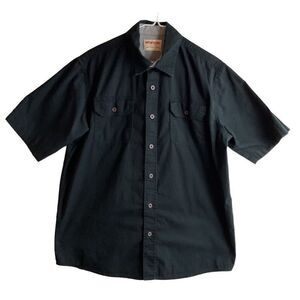 Wrangler Authentics Button Down Black Shirt Men's Medium 100%Cotton‎